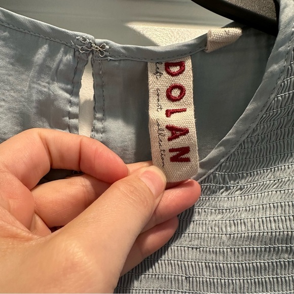 Dolan Light Blue Ruffle Blouse Size Medium - Picture 2 of 5